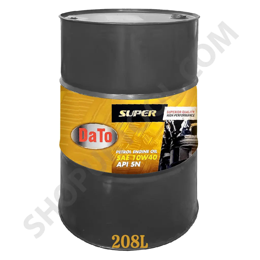 زيت محرك DaTo SUPER 10W40 الاصطناعي بالكامل - أسطوانة 208 لتر - API SN، مزود بشاحن توربيني وجاهز للحقن المباشر