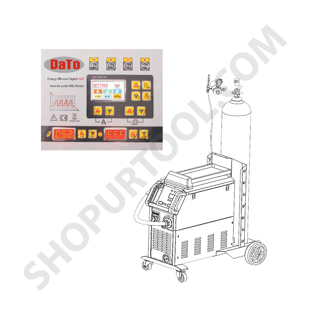 WEMGA320 MIG Welding Machine | 320A Inverter Welder with Digital LCD, Pulse Mode, Heated Gas Regulator