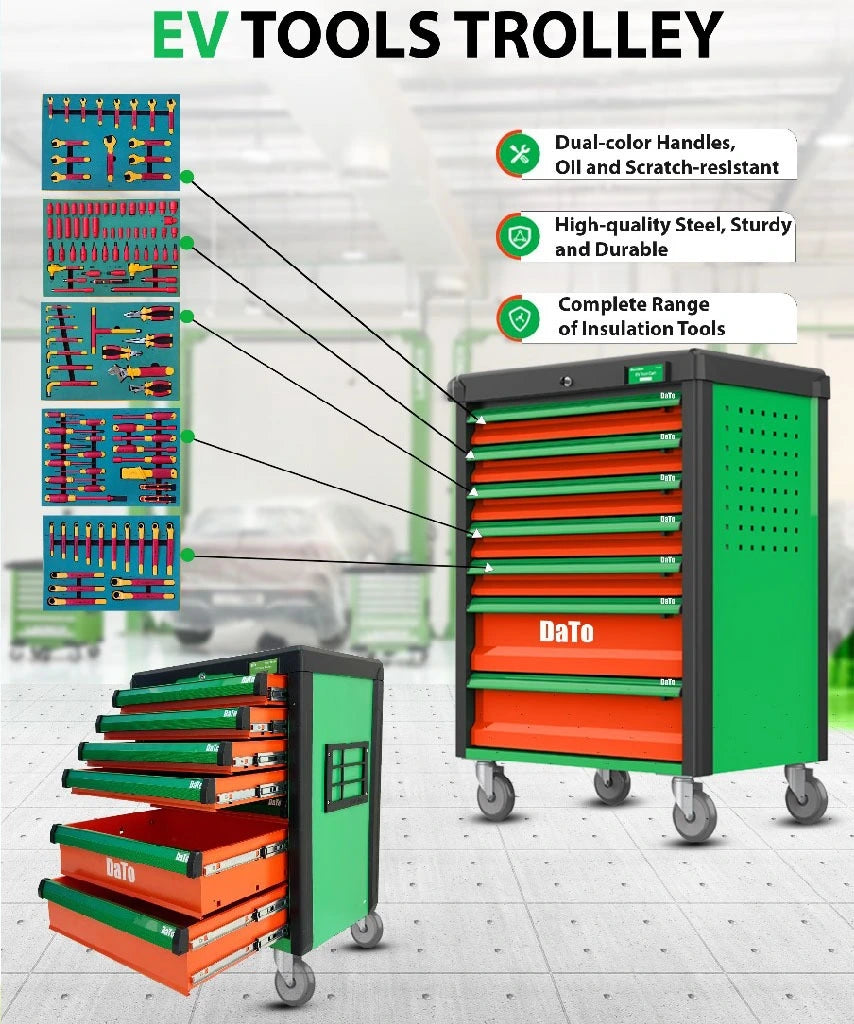 DaTo EV Tools Trolley – Complete EV Service Kit for All Car Types