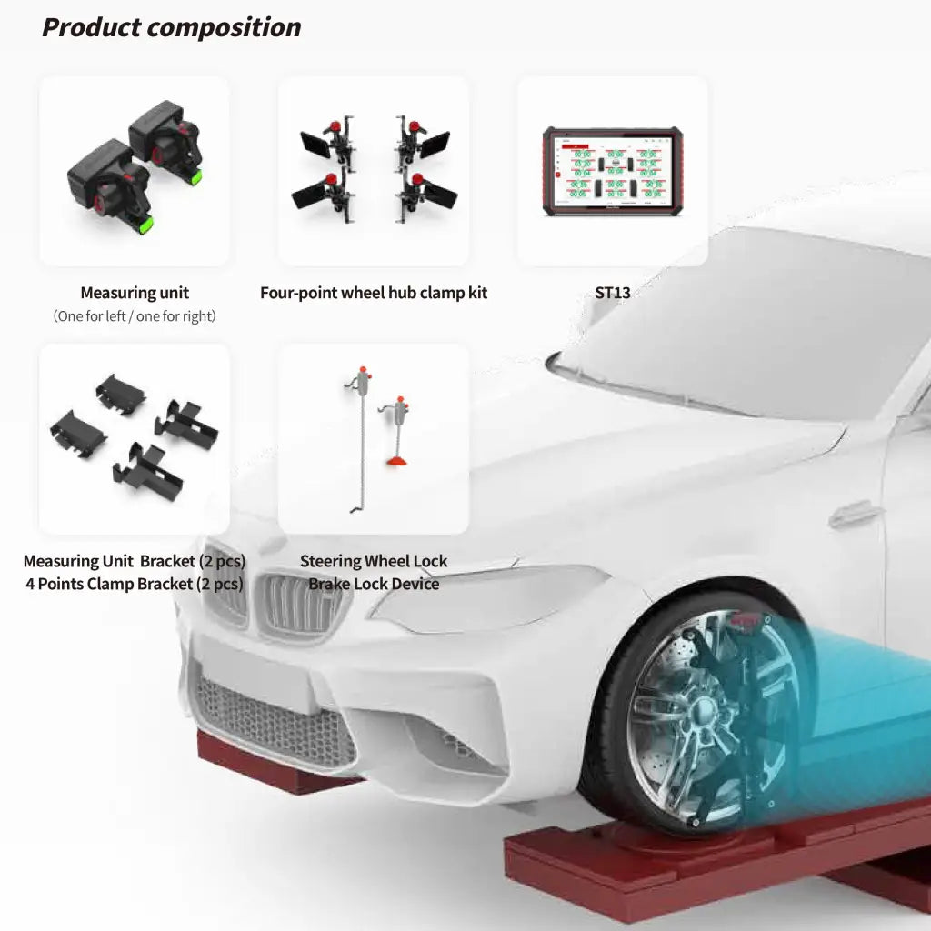 SmartSafe WA613 Wireless 3D Wheel Aligner – Portable, Beamless, Magnetic Target Alignment System